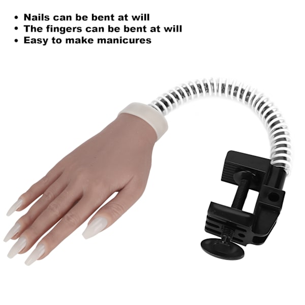 Nagelkonstövningshand Silikonböjliga leder Falska nagelspetsar Handmannequin för nagelsalong #03