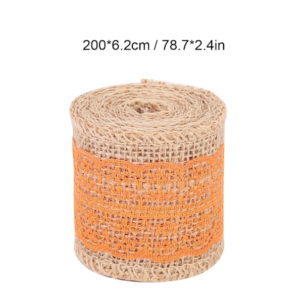 5 Rullar Vacker Linne Spets Rullspets Band Jul DIY Hantverk Tillbehör Orange