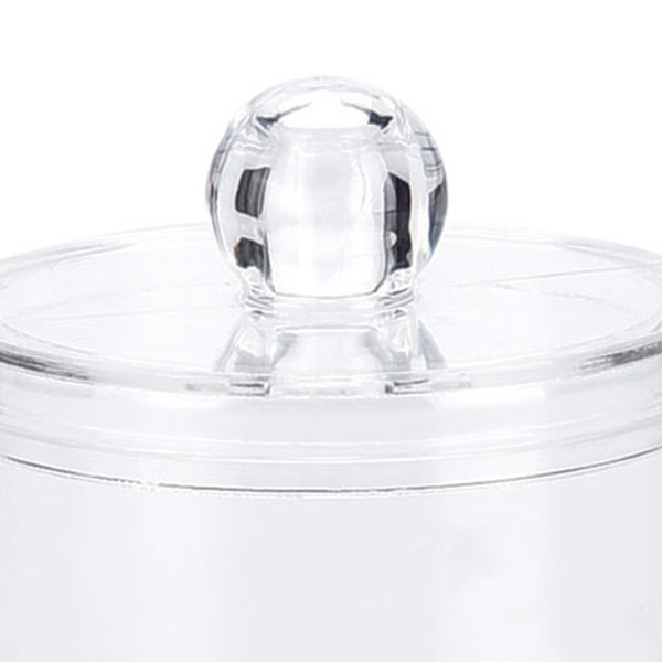 Transparent Rund Bomuldspodsetui Akryl Bomuldspindholder Opbevaringsbeholder Organizer