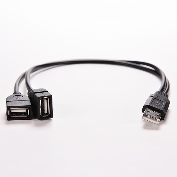 USB 2.0 A hane till 2 dubbla USB hona Y-splitterhubb ström C svart 1 st