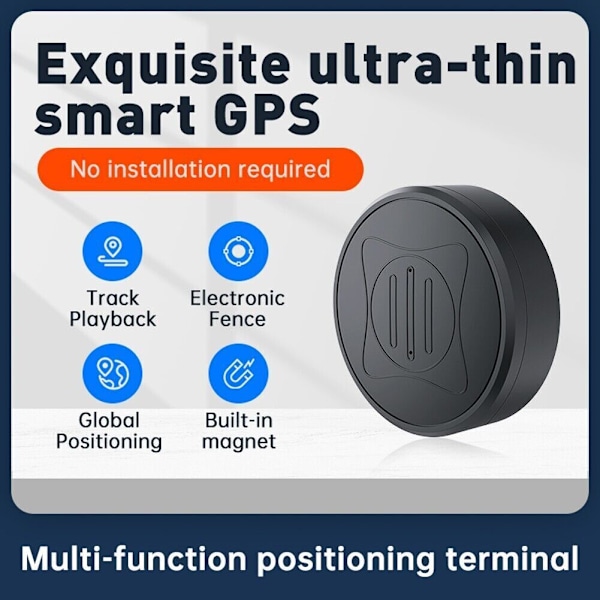Portabel GPS-tracker i storlek för fordon, stöldskyddsenhet utan abonnemang med uppgraderat modellchipset, stark magnetisk fästning för realtid