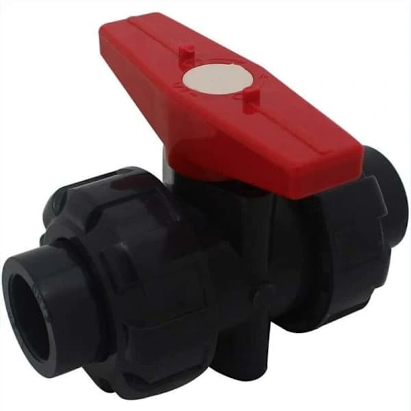 Dobbeltgjenget limventil Dia 40mm PVC kuleventil Kuleventil Bassengkuleventil (indre diameter 40mm)