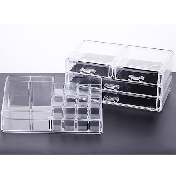 Multifunktionel Transparent Akryl Neglekunst Makeup Opbevaringskasse Organizer Opbevaringsboks A-Stil
