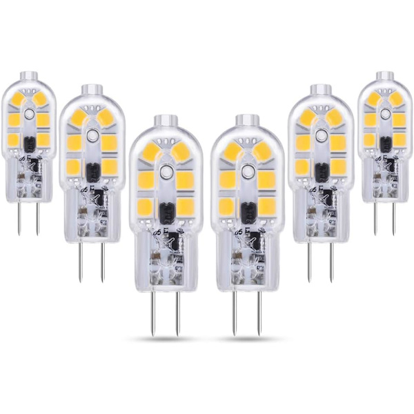 G4 LED 12V 2W Varmhvit 3000K, 200lm, G4 10W 20W Halogenlampe Ekvivalent, ikke-dimbar, Bi-pin G4 12V LED AC DC for Lysekrone, Bord