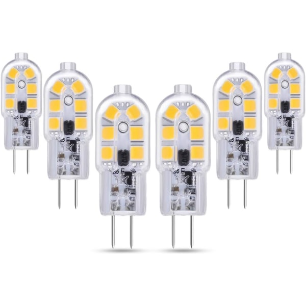 G4 LED 12V 2W Varmvit 3000K, 200lm, G4 10W 20W Halogenlampa motsvarande, icke-dimmbar, Bi-pin G4 12V LED AC DC för Krona, Bord