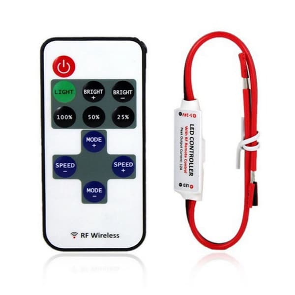 12V RF trådlös fjärrkontroll Dimmer för Mini LED St Vit en storlek
