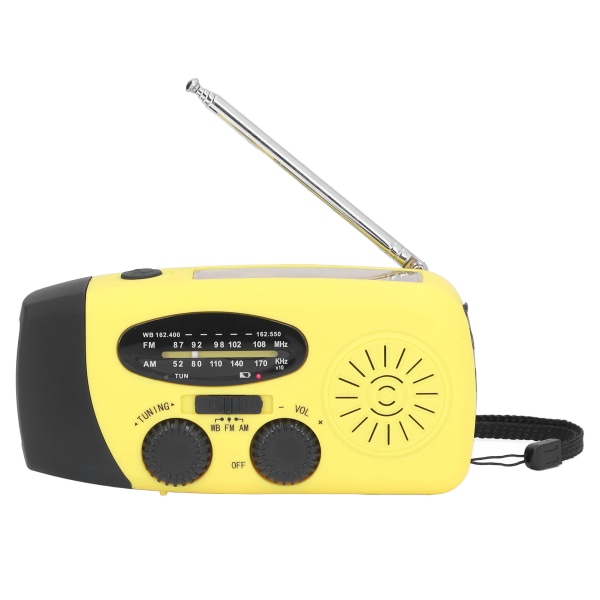 Hand Crank Solar Radio Multifunktionell Nödradio LED Radio med Ficklampa för Utomhus CampingGul Amerika