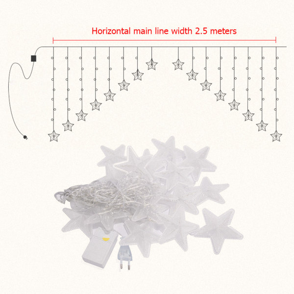 LED-stjernelys 8 moduser LED-lyssnor til jul, bryllup, fest, hage