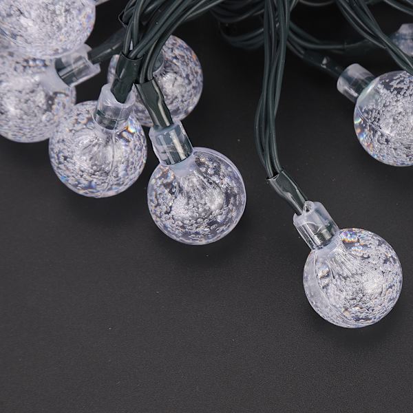 22m 200LED Vattentät Bubbelboll Solcellsdriven String Light Fairy Light Dekoration för Jul Semesterfest Dekoration Varm Vit 2.5cm Ljusboll