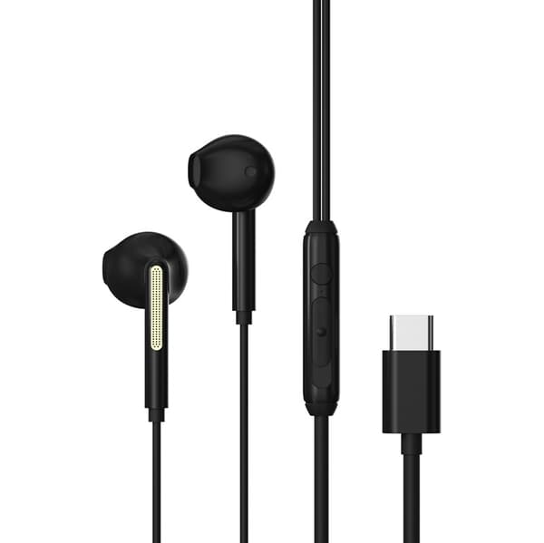 USB-C In-Ear Hi-Fi Hovedtelefoner med Mikrofon iPhone 15,16, 17 /Samsung /Android Sort