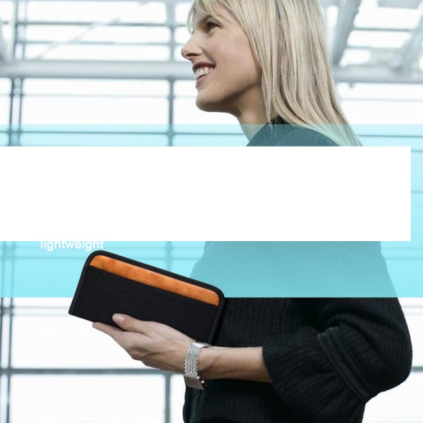 Passhållare Reseplånbok för män, kvinnor (grå) Black
