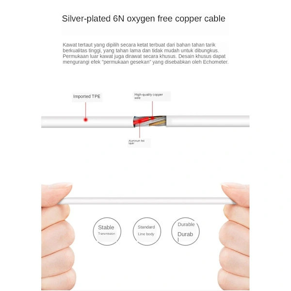 Ørepropper til iPhone 17 Pro / 17 Pro Max (In-Ear - Mikrofon - Støyreduserende - Hvit)