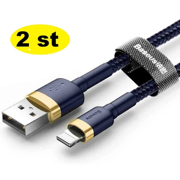 2 kpl 2 m Baseus-kaapeli iPhone sininen kullalla