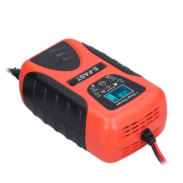 12V 7A Automatisk Bilbatterioplader 7‑Trin til Plæneklipper Motorcykel SUV Båd EU Stik 100‑240V