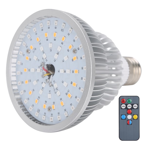 Inomhusodling 50W 64LED Fjärrkontroll Full Spectrum Växtväxlampa med Tidsfunktion