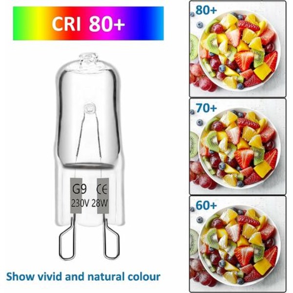 G9 Halogenpære 28W 230V, 370LM 2700K Varmhvit Dimbar, G9 Kapselpærer, for Lysekroner, Landskapslamper, Vegglamper, Skap