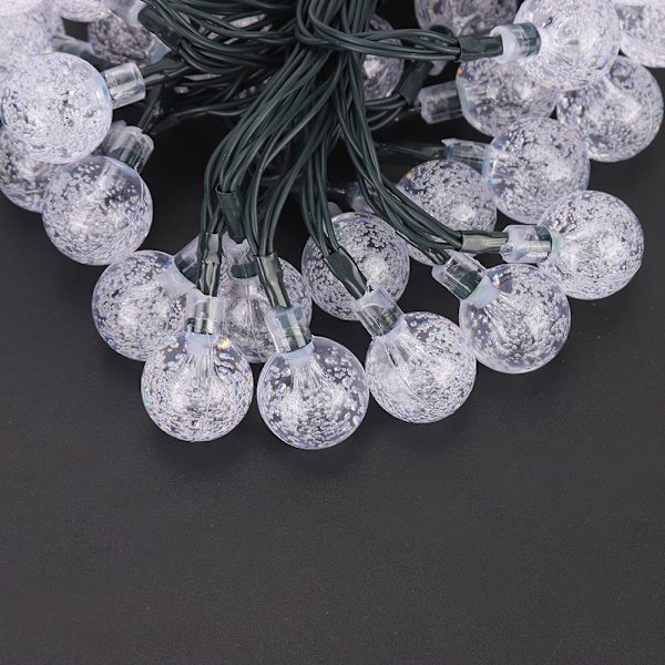 22m 200LED Vattentät Bubbelboll Solcellsdriven String Light Fairy Light Dekoration för Jul Semesterfest Dekoration Flerfärgad 1.8cm Ljusboll