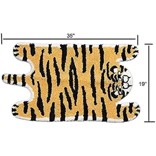 Högkvalitativ Tigerformad Matta, Halkskydd för Sovrum, Badrum, Kök, Vardagsrum, Lätt att Rengöra - Spraya med Vatten eller Sopa (50x90CM)