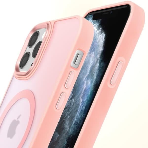 MagSafe-deksel til iPhone 11 Pro Matt Frostet Bakside Rosa Kontur Rosa