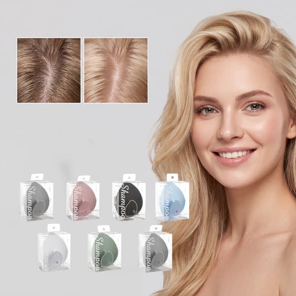 Bladformet hovedbundsrensende shampoo-kam, sort