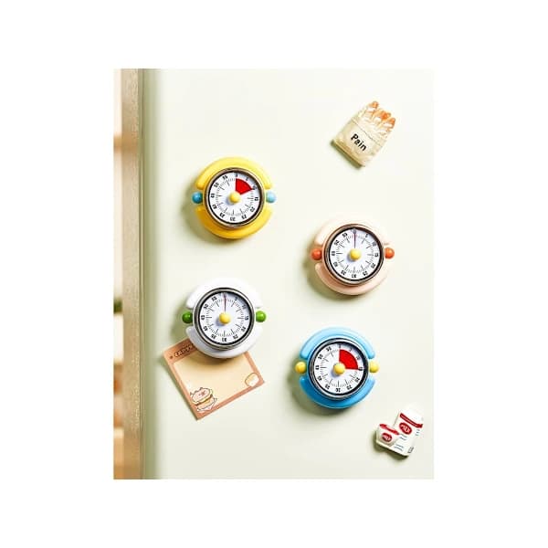 Visuel magnetisk timer, påmindelse til studier/køkkenbagning (hvid)