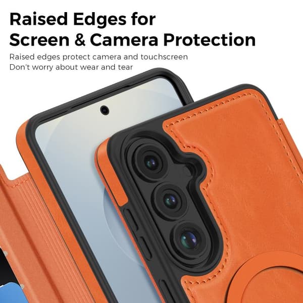 Samsung Galaxy S26+ / S26 Plus 5G Lædercover med MagSafe Orange
