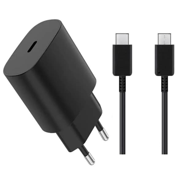 Samsung Oplader Hurtig Oplader - Adapter + Kabel 25W USB-C 2m Sort