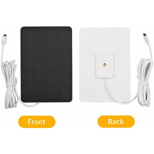 4W 5V solcellepanel til sikkerhedskamera solenergi oplader med 10ft kabel DIY vandtæt justerbar udendørs vægmonteret solcellepanel (sort)