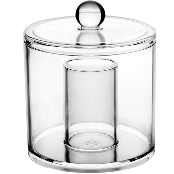 Akryl bomullstussar Qtip hållare - klar badrumsdekor apoteksburk burk dispenser & arrangör med lock för fåfänga! Behållare för