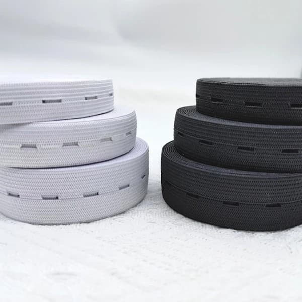 Elastisk öljettrem, praktisk och mångsidig, svart, bredd: 2,5 cm