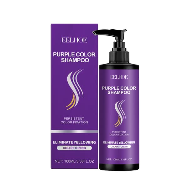 Lilla shampoo til langvarig hårfarve, daglig næring, glat og fugtet hår