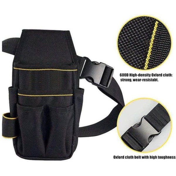 Tool Bag Black with Adjustable Belt Wear Resistant and Professional