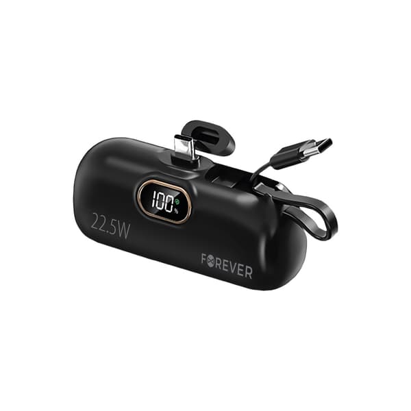 Forever Mini Power Bank MTB-100 22.5W 5000mAh USB-C Musta