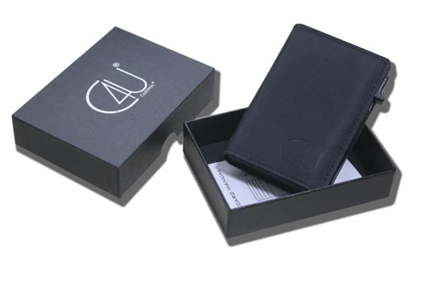 Eksklusiv kortholder C4U Design RFID & NFC Beskyttelsespung pop-up Sort one size
