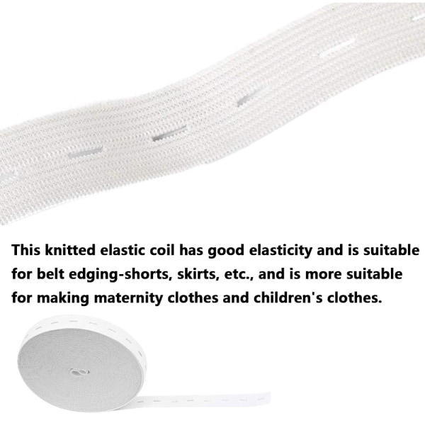 Elastiskt knapphålsband för byxor Knappförlängare, mammaband, justerbara bälten White