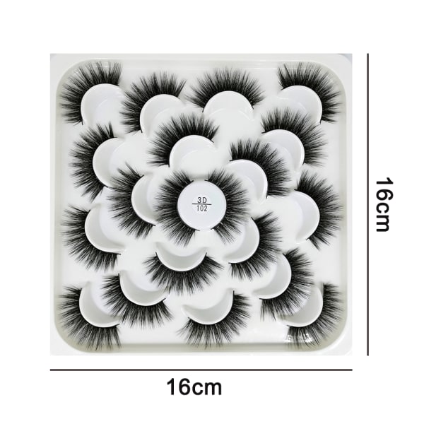 10 par 3D falska ögonfransar, naturliga falska ögonfransar set, fluffiga extensionsögonfransar pack mjuka tjocka och bekväma naturliga falska ögonfransar