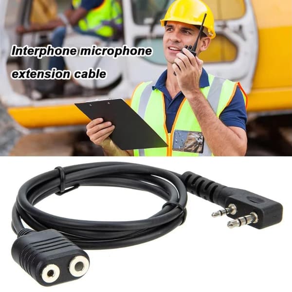 1M K Type 2-bens Walkie-Talkie Mikrofon Forlængerkabel Til UV-
