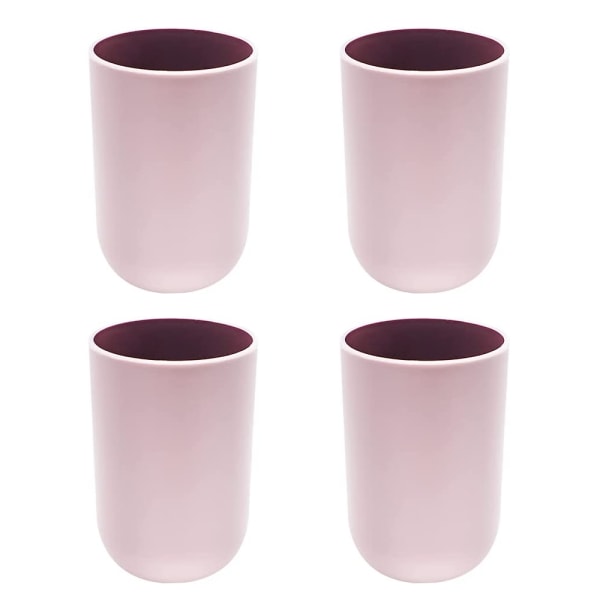 4Pcs Unbreakable Bathroom Tumbler Toothbrush Cup, Soft and Durable