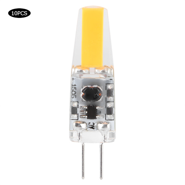 10 stk. Mini G4 LED-lyspære i silikon for husholdning, 1,5 W AC12V for bil, skap, hotellbelysning