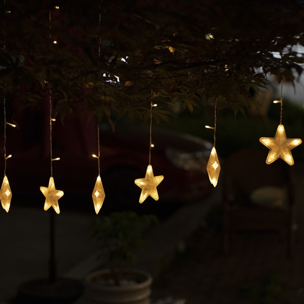 LED-stjernelys 8 moduser LED-lyssnor til jul, bryllup, fest, hage