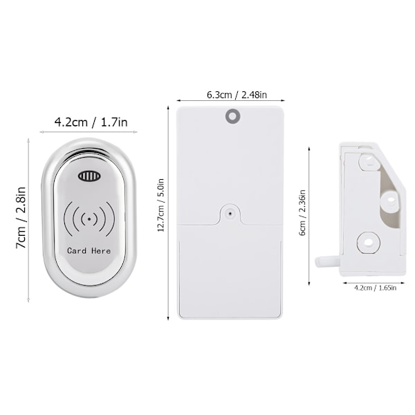 Elektronisk Skabslås Intelligent Knaplås Kortlås (Sølv)