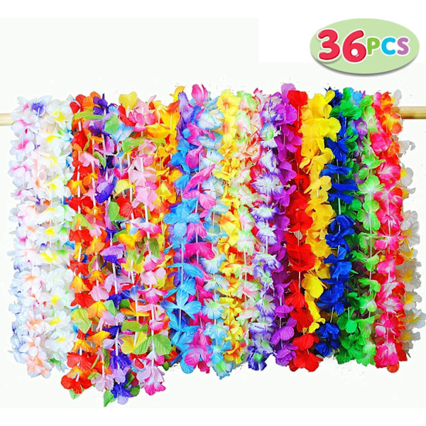 36 st tropiska hawaiianska Luau-blomsterkransar, festpresenter, strandtemafestdekorationer $36 förpackningar hawaiianska blommor