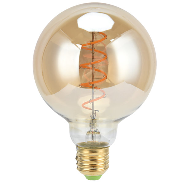 Glødelampe LED Dæmpbar Fleksibel Glødetråd Enkelt Spiral Retro E27 4W Varm Hvid Glødelampe 110V Guld