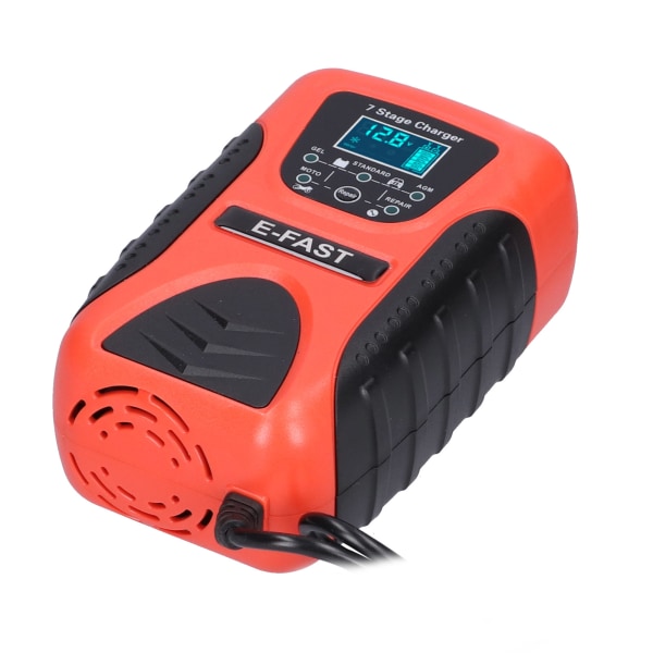 12V 7A Automatisk Bilbatteriladdare 7-stegs för Gråsklippare Motorcykel SUV Båt EU-kontakt 100-240V