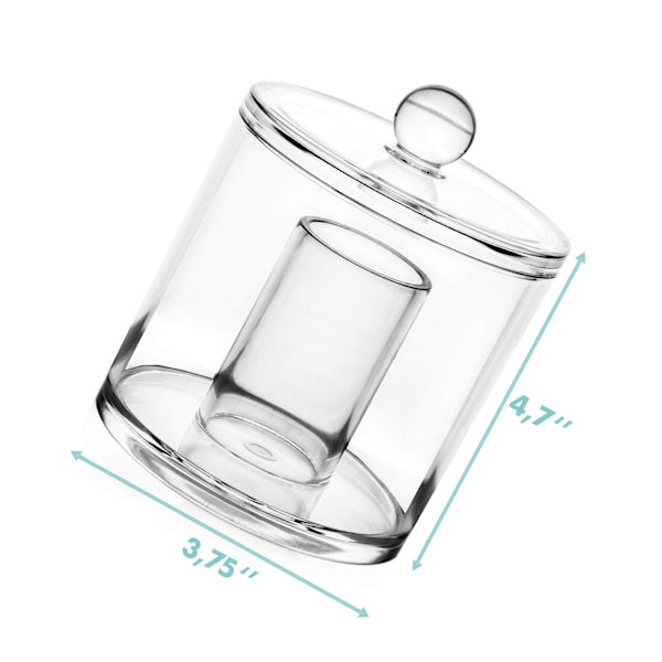 Akryl Bomuldskugler Qtip Holder - klar badeværelse indretning apotekerkrukke beholder dispenser & arrangør med låg til forfængelighed! Beholder til