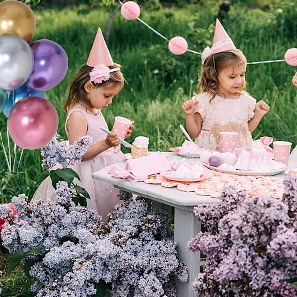 Kromatisk Fest: Perfekt Partydekoration Med Metalliska Ballonger, Tjockare Än Normalt, För Minnesvärda Födelsedagar och Bröllop