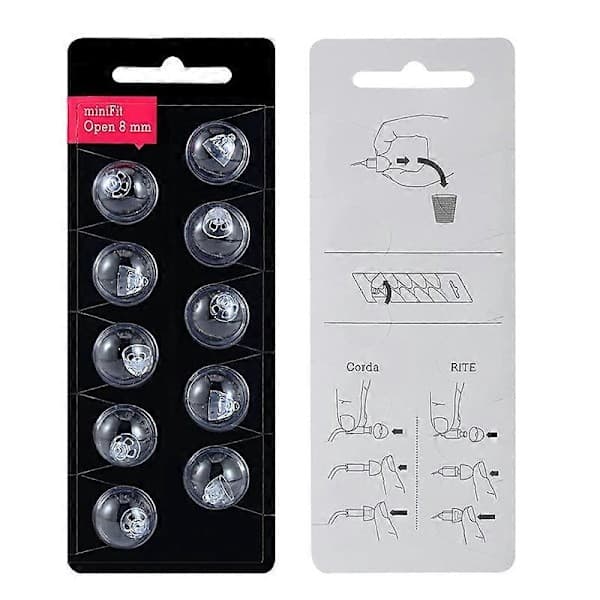 8mm öppna hörselkåpor (3-pack), örontoppar