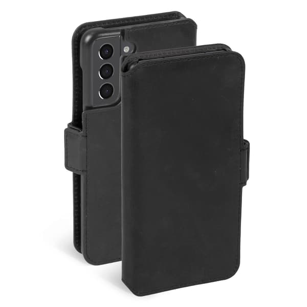 Premium Samsung Galaxy S21 FE Læderpung - SVENSK DESIGN - ÆGTE LÆDER Sort