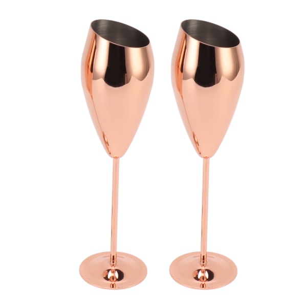 2pcs Copper Champagne Flutes Set,Sturdy Thick Bottom Stainless Steel Brass Plated Champagne Glasses