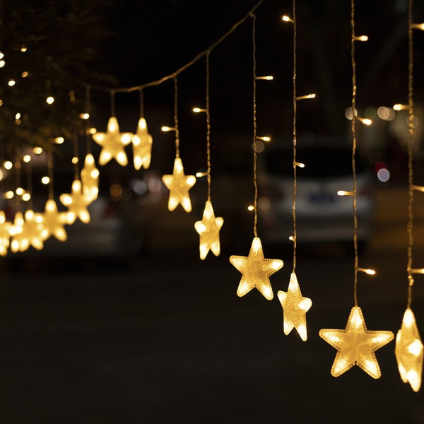 LED-stjernelys 8 moduser LED-lyssnor til jul, bryllup, fest, hage